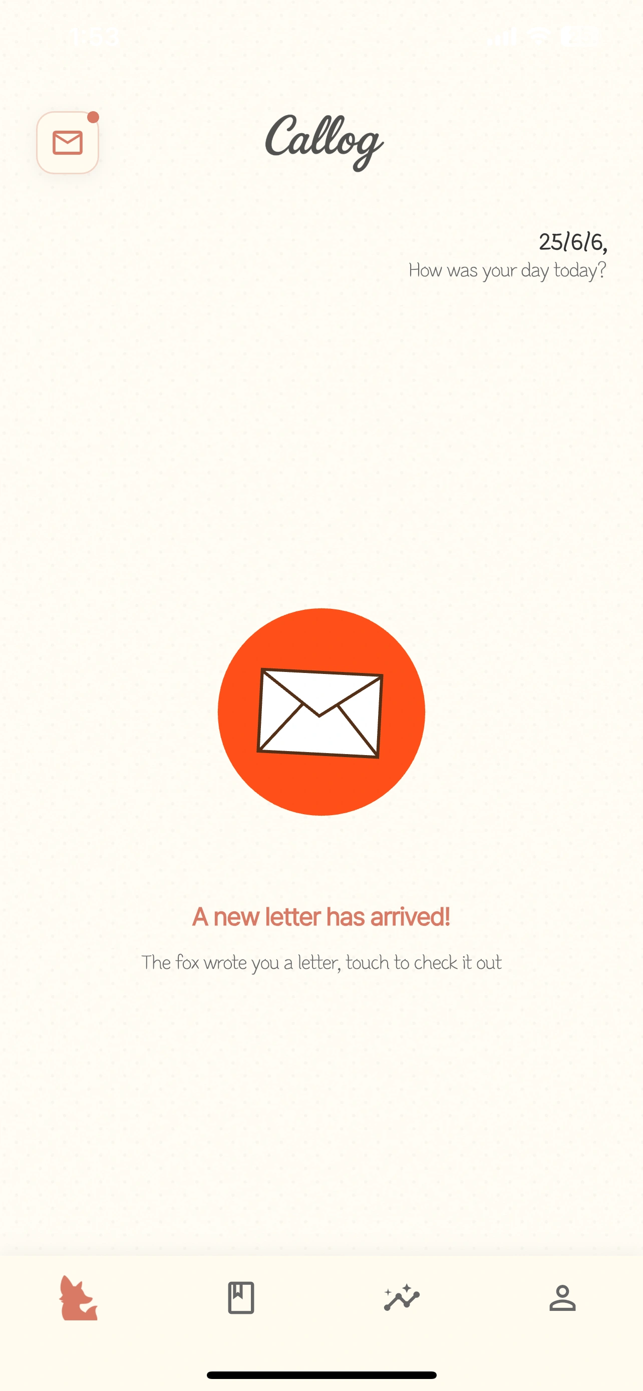 Personalized letter sent by Callog AI screen