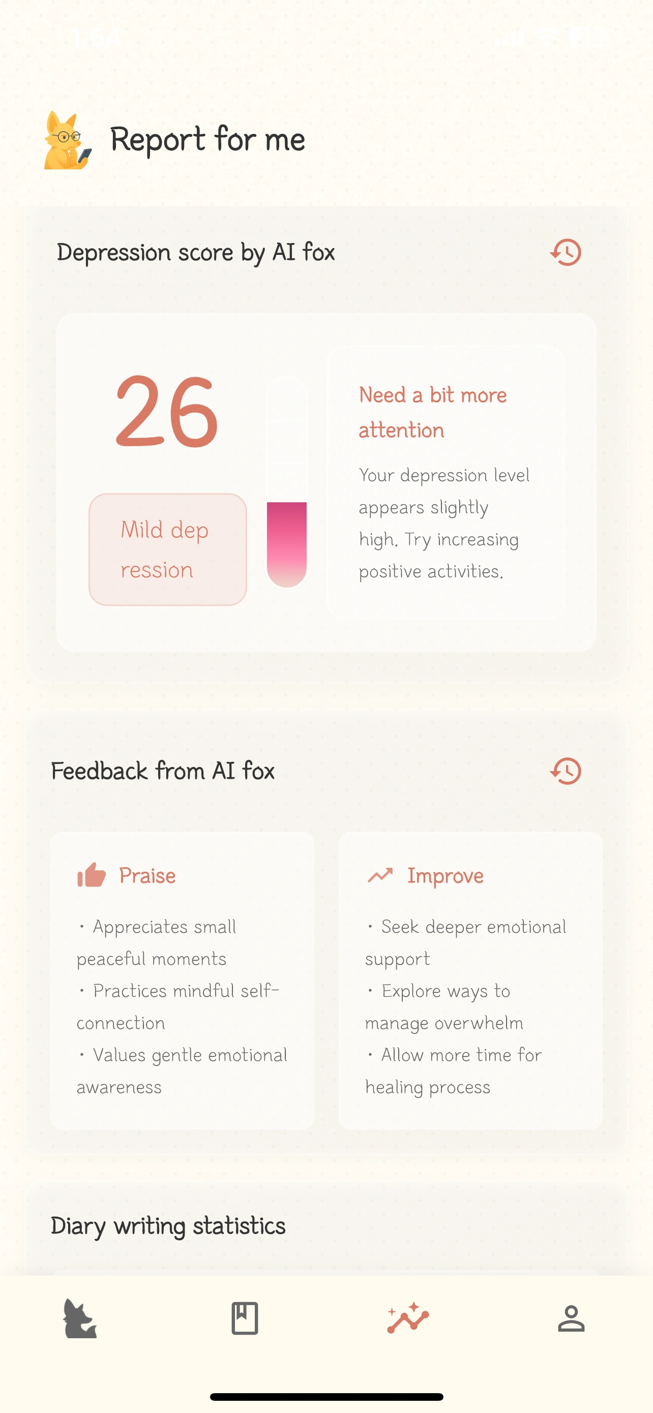 Callog AI emotion analysis report screen